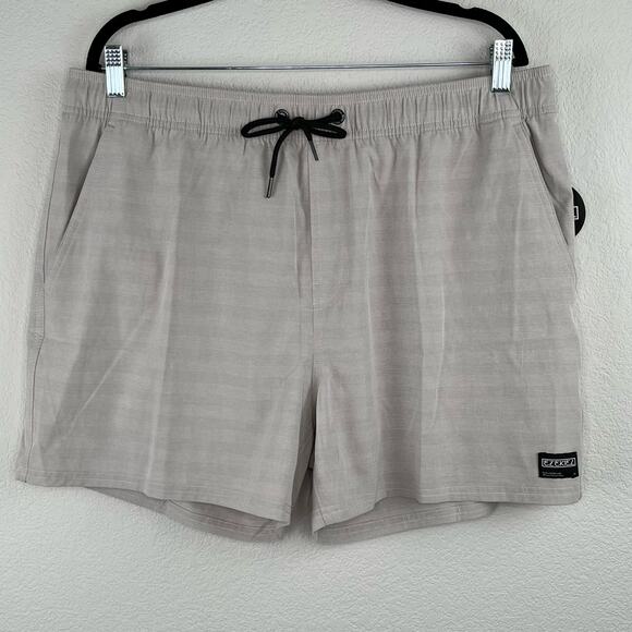 Ezekiel Tan Striped Men’s Casual 4” Elastic Drawstring Waist Board Shorts 38 NWT - Picture 12 of 12